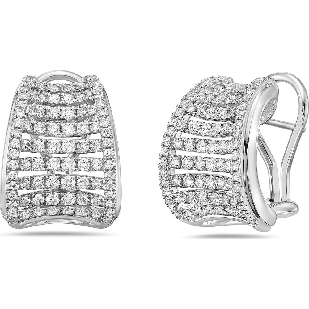 Diamond Birdcage Concave Earrings in 18K White Gold by Charles Krypell