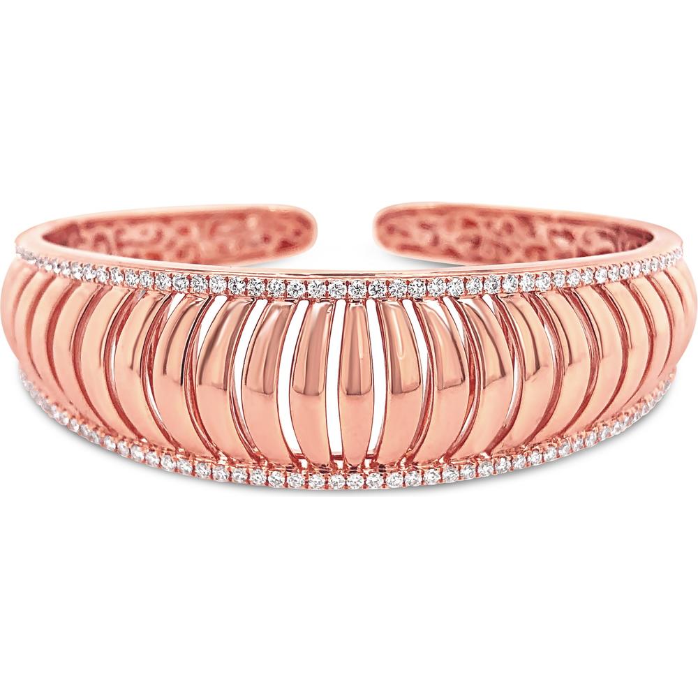 Diamond Birdcage Cuff Bracelet in 18K Rose Gold by Charles Krypell