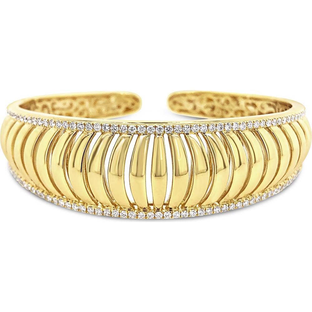 Diamond Birdcage Cuff Bracelet in 18K Yellow Gold by Charles Krypell