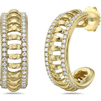 Diamond Birdcage Hoop Earrings in 18K Yellow Gold by Charles Krypell