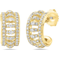 Diamond Birdcage Huggie Earrings in 18K Yellow Gold by Charles Krypell
