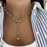 Diamond Birdcage Lariat Necklace in 18K Yellow Gold by Charles Krypell