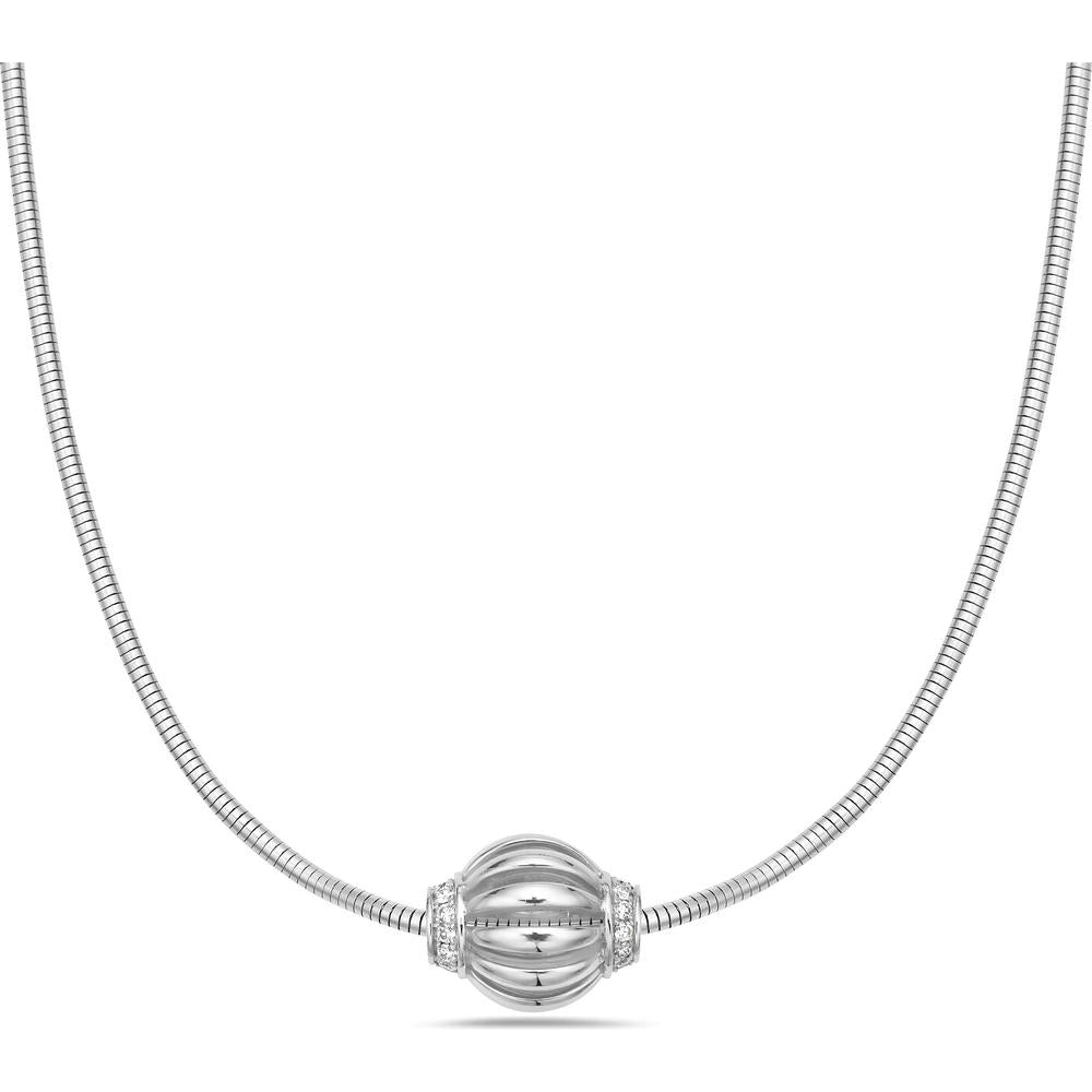 Diamond Birdcage Rondel Pendant Necklace in 18K White Gold by Charles Krypell