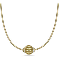 Diamond Birdcage Rondel Pendant Necklace in 18K Yellow Gold by Charles Krypell