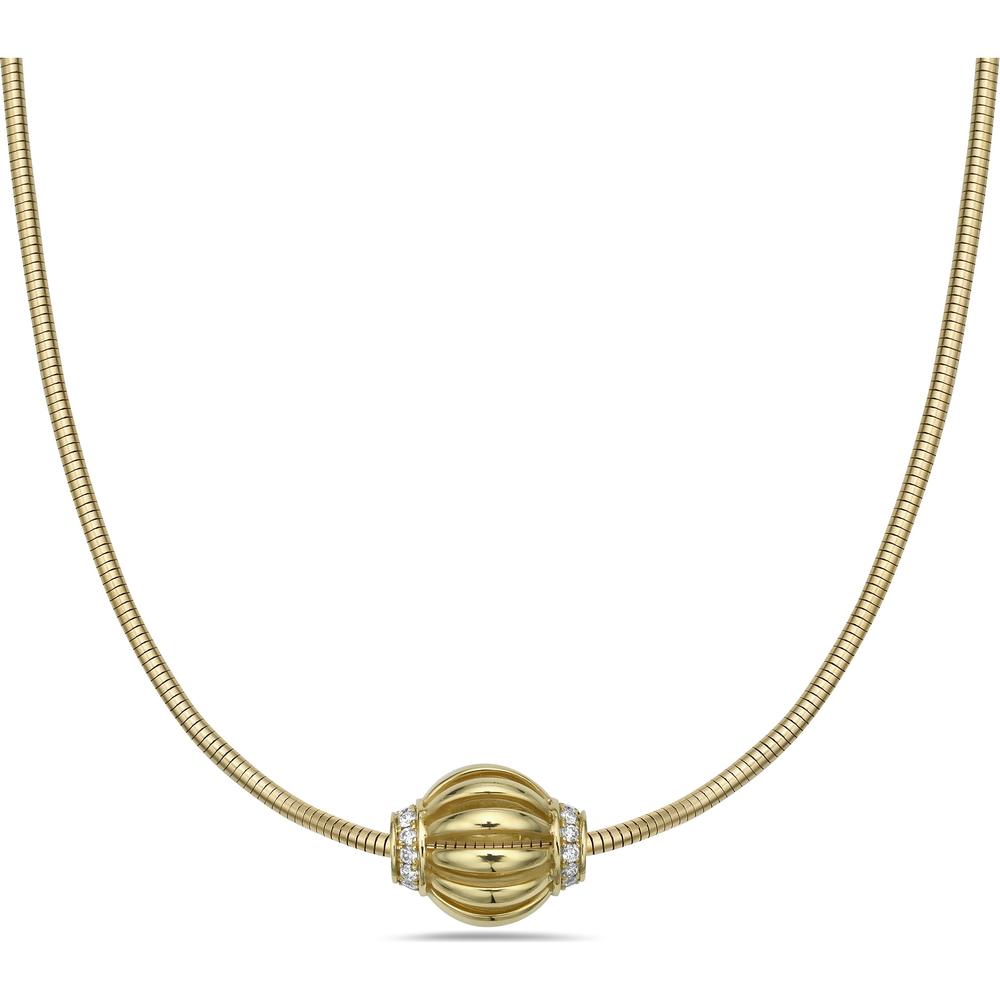 Diamond Birdcage Rondel Pendant Necklace in 18K Yellow Gold by Charles Krypell