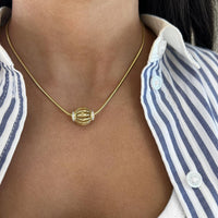 Diamond Birdcage Rondel Pendant Necklace in 18K Yellow Gold by Charles Krypell