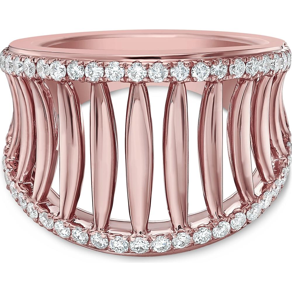 Diamond Birdcage Saddle Ring in 18K Rose Gold by Charles Krypell