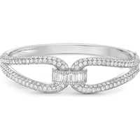 Diamond Bridge Bangle Bracelet in 18K White Gold by Charles Krypell