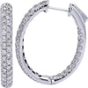 Diamond Brilliance 14K White Gold 2 Carat Inside-Out Hoop Earrings