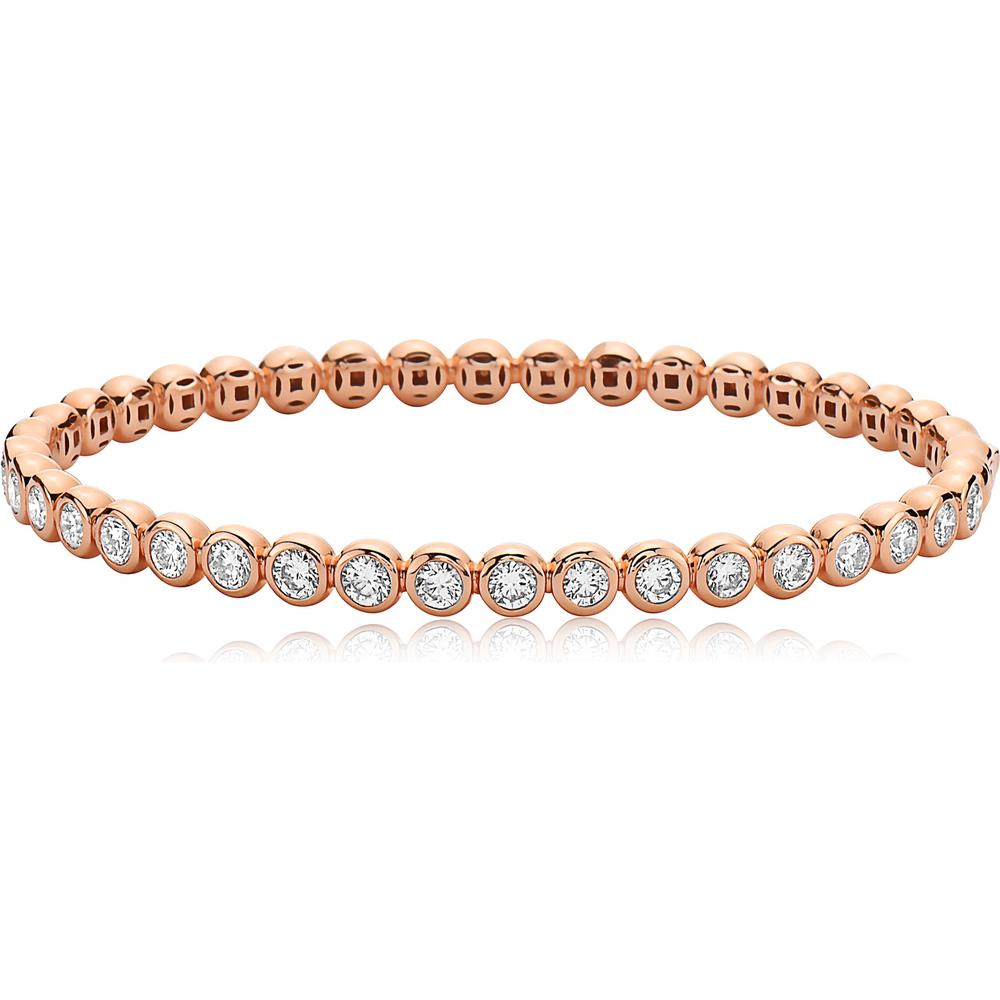 Diamond Bubble Bangle Bracelet in 18K Rose Gold by Charles Krypell