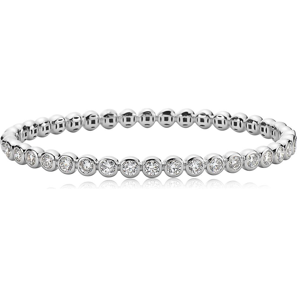 Diamond Bubble Bangle Bracelet in 18K White Gold by Charles Krypell