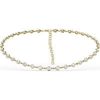 Diamond Choker Necklace with Round Prong-Set Diamonds by Fana - 16.02 Carat Total Diamond Weight
