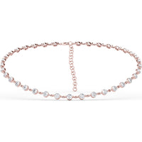 Diamond Choker Necklace with Round Prong-Set Diamonds by Fana - 16.02 Carat Total Diamond Weight