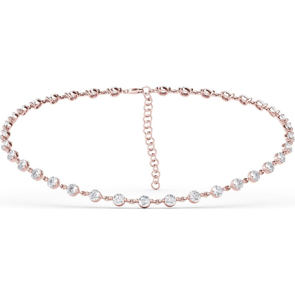 Diamond Choker Necklace with Round Prong-Set Diamonds by Fana - 16.02 Carat Total Diamond Weight