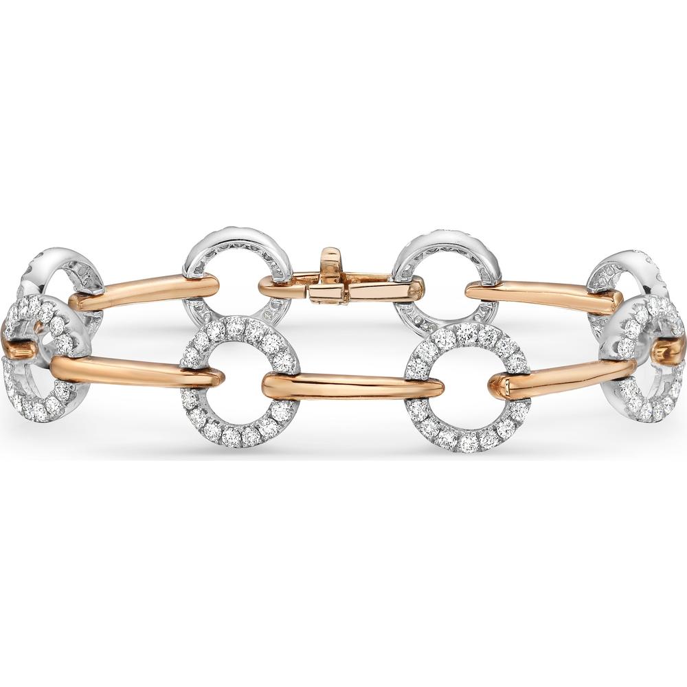 Diamond Circle of Life Link Bracelet in 18K Rose Gold by Charles Krypell