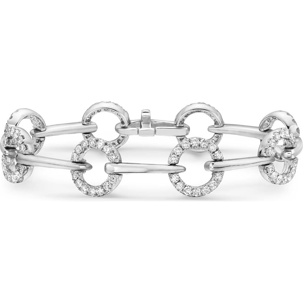 Diamond Circle of Life Link Bracelet in 18K White Gold by Charles Krypell