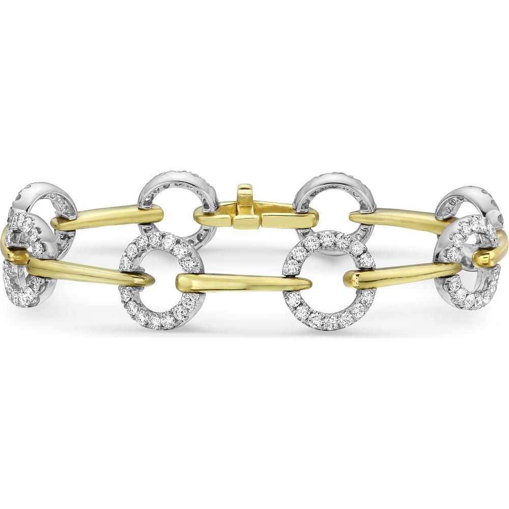 Diamond Circle of Life Link Bracelet in 18K Yellow Gold by Charles Krypell