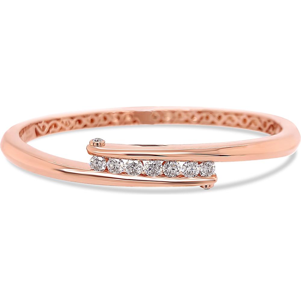 Diamond Clutch Bangle Bracelet in 18K Rose Gold by Charles Krypell