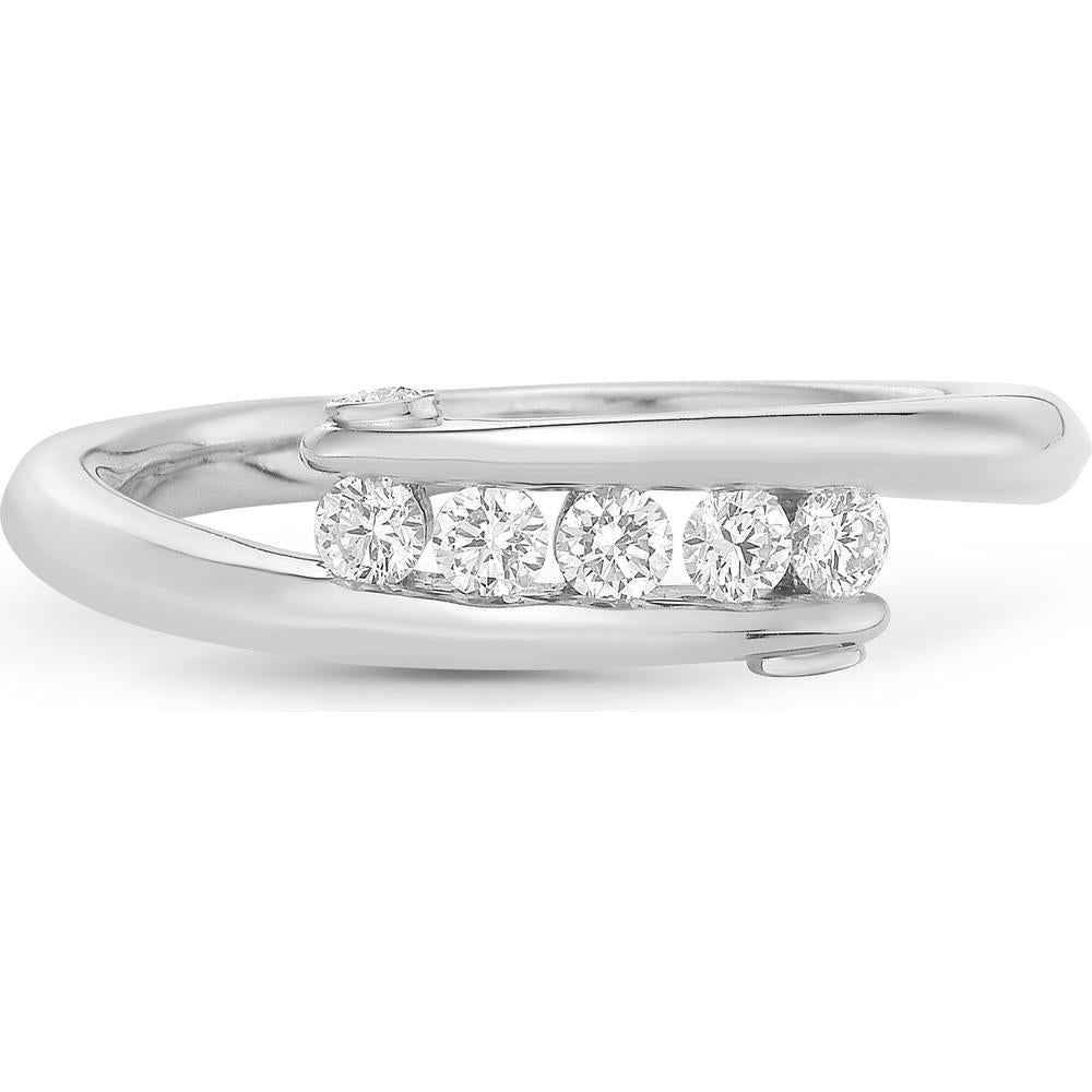 Diamond Clutch Ring in 18K White Gold by Charles Krypell