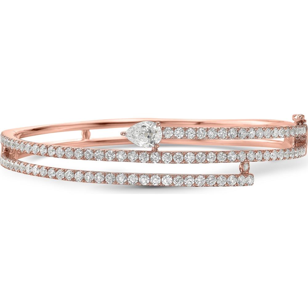 Diamond Coil Bangle Bracelet in 18K Rose Gold by Charles Krypell