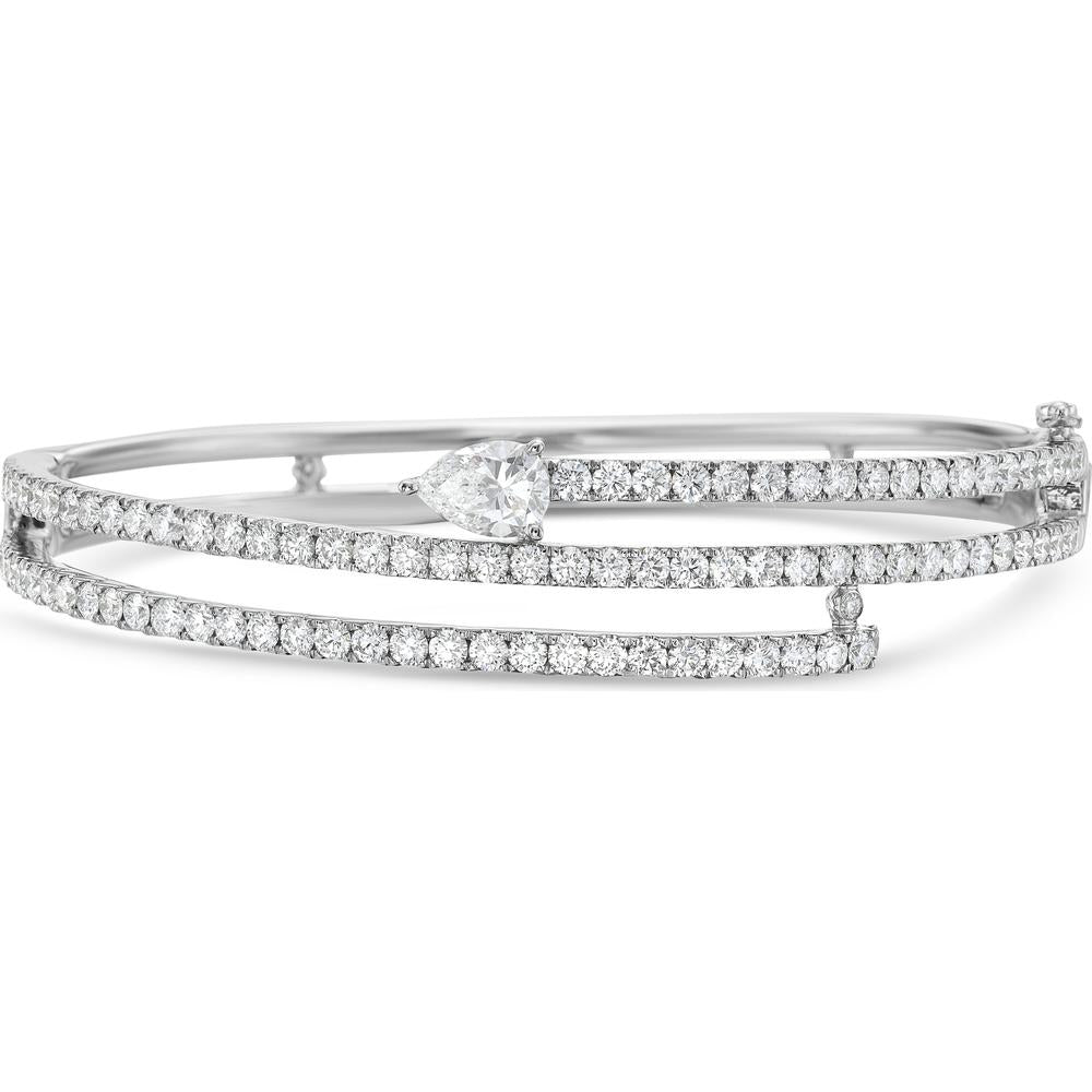 Diamond Coil Bangle Bracelet in 18K White Gold by Charles Krypell