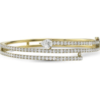 Diamond Coil Bangle Bracelet in 18K Yellow Gold by Charles Krypell