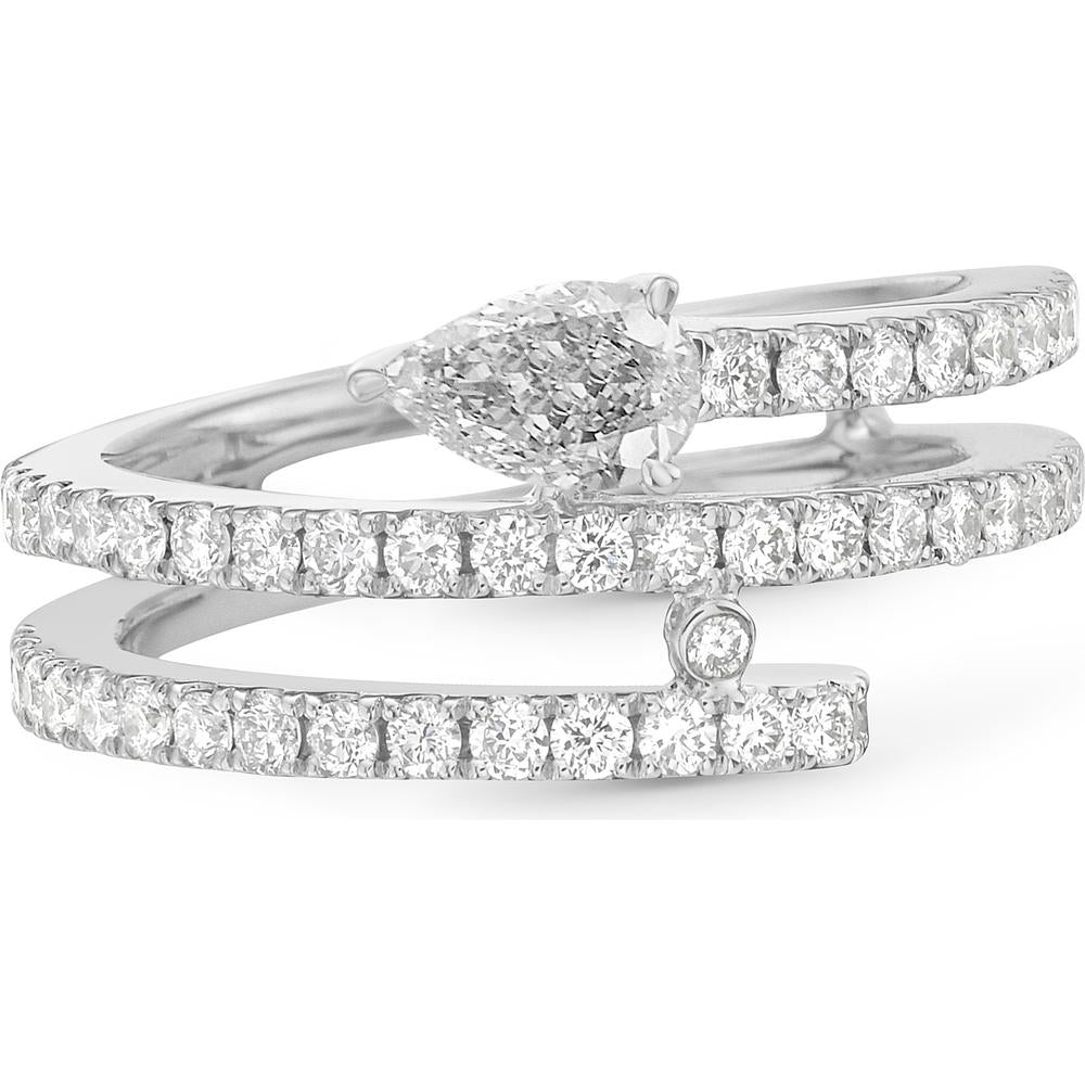 Diamond Coil Ring in 18K White Gold by Charles Krypell
