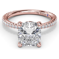 Diamond Collar Engagement Ring Setting with Pavé Band by Fana - 0.40 Carat Total Diamond Weight