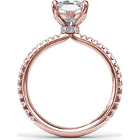 Diamond Collar Engagement Ring Setting with Pavé Band by Fana - 0.40 Carat Total Diamond Weight