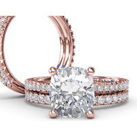 Diamond Collar Engagement Ring Setting with Pavé Band by Fana - 0.40 Carat Total Diamond Weight