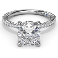 Diamond Collar Engagement Ring Setting with Pavé Band by Fana - 0.40 Carat Total Diamond Weight