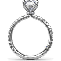 Diamond Collar Engagement Ring Setting with Pavé Band by Fana - 0.40 Carat Total Diamond Weight