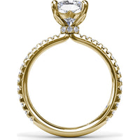 Diamond Collar Engagement Ring Setting with Pavé Band by Fana - 0.40 Carat Total Diamond Weight