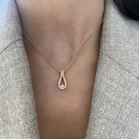 Diamond Dew Drop Pendant Necklace in 18K Rose Gold by Charles Krypell