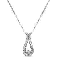 Diamond Dew Drop Pendant Necklace in 18K White Gold by Charles Krypell