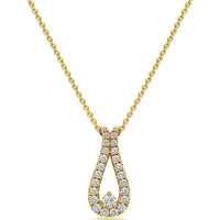 Diamond Dew Drop Pendant Necklace in 18K Yellow Gold by Charles Krypell