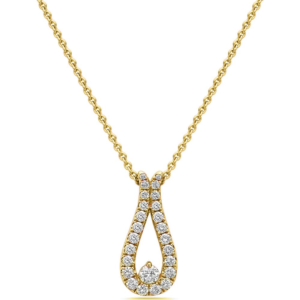 Diamond Dew Drop Pendant Necklace in 18K Yellow Gold by Charles Krypell
