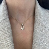 Diamond Dew Drop Pendant Necklace in 18K Yellow Gold by Charles Krypell