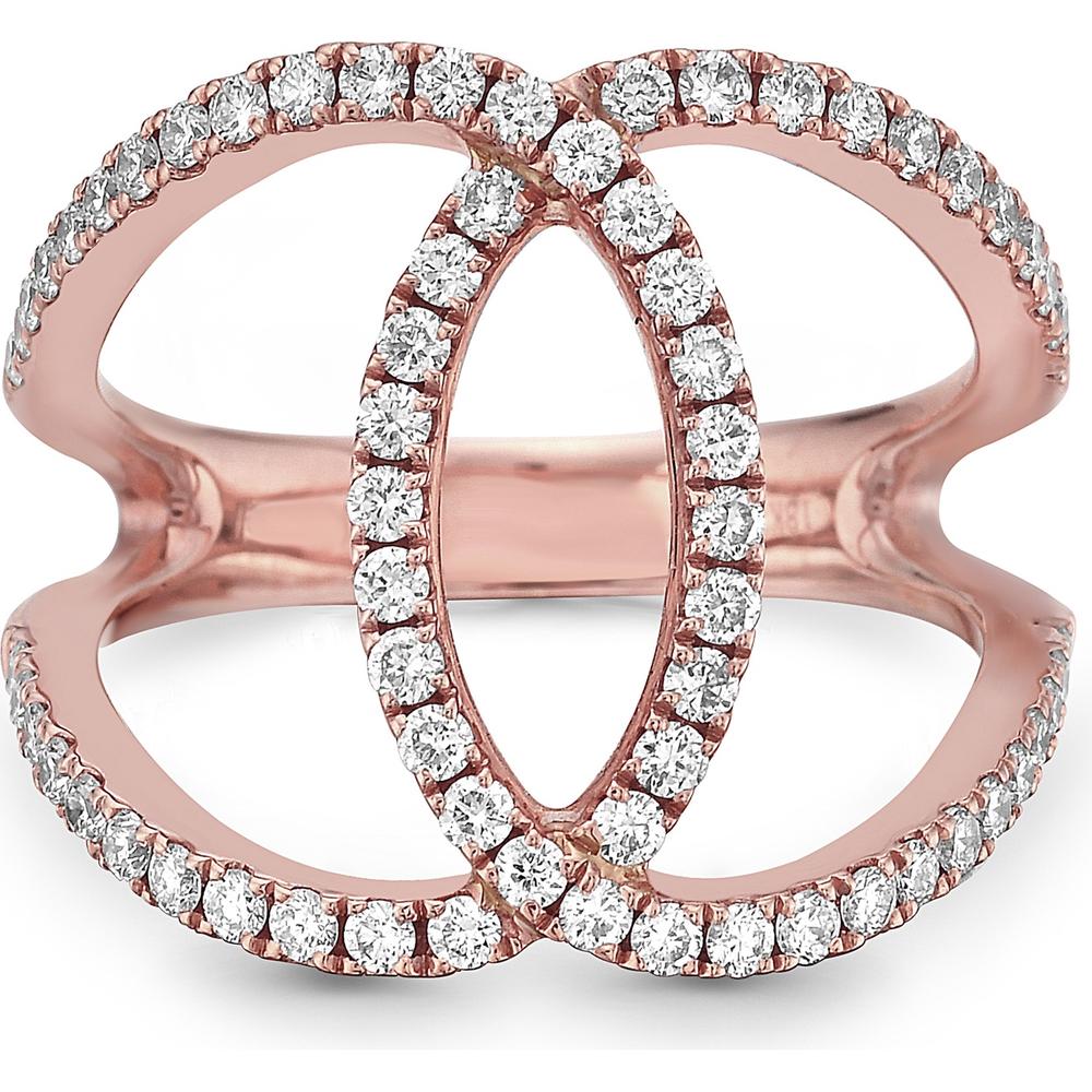 Diamond Eclipse Ring in 18K Rose Gold by Charles Krypell