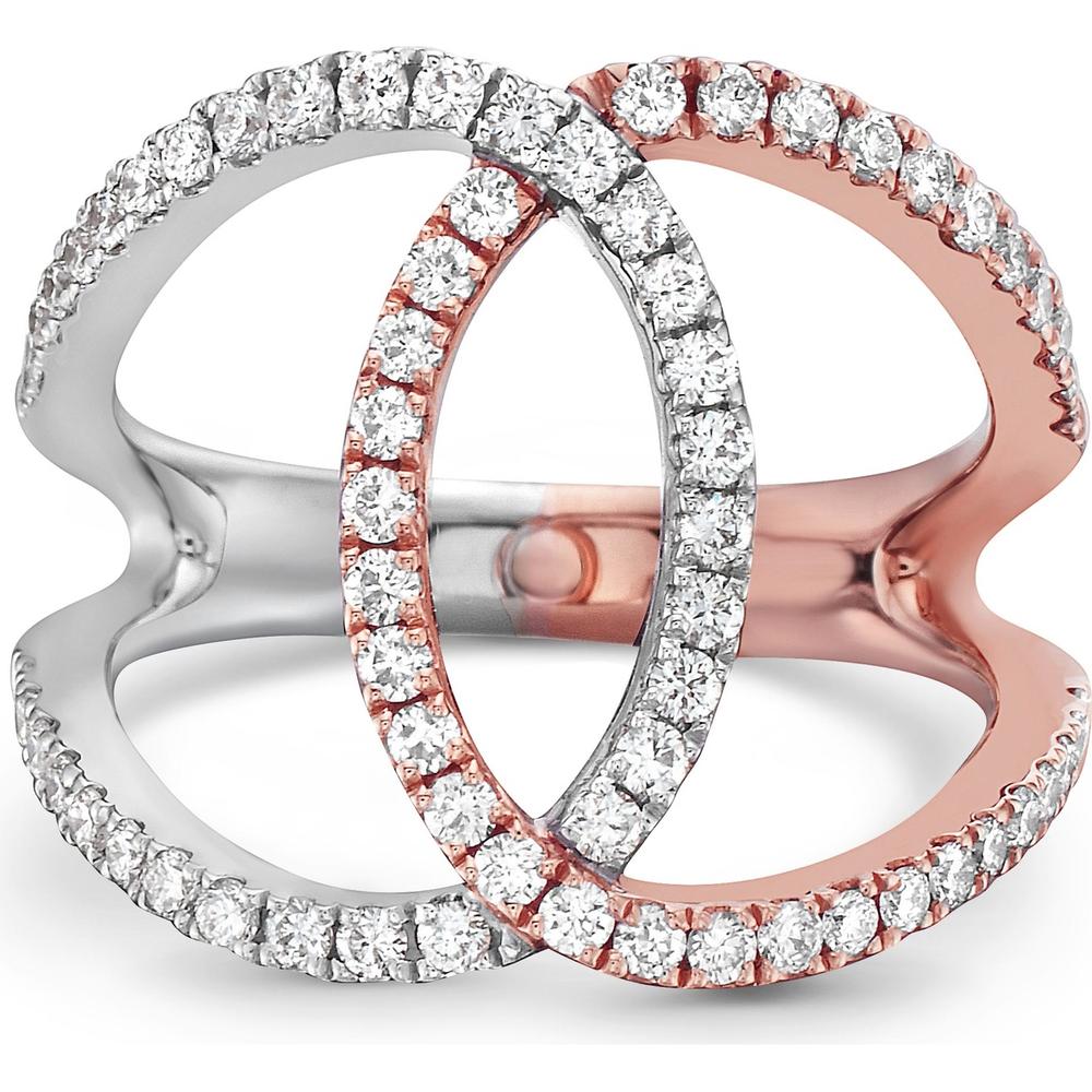 Diamond Eclipse Ring in 18K White Gold and Rose Gold by Charles Krypell