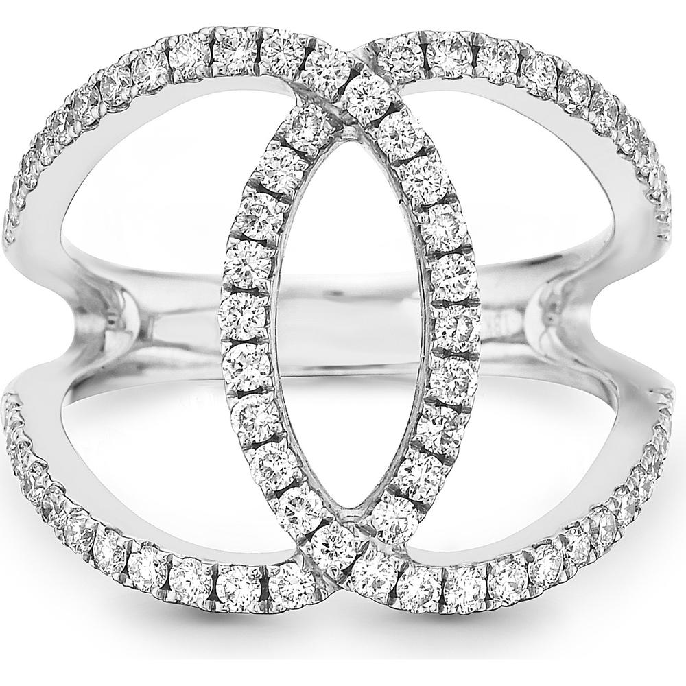 Diamond Eclipse Ring in 18K White Gold by Charles Krypell