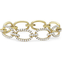 Diamond Eight Link Bracelet in 18K Yellow Gold by Charles Krypell