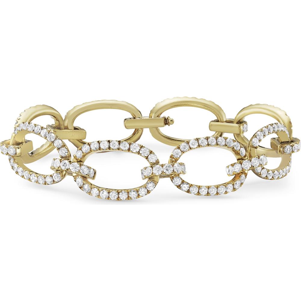 Diamond Eight Link Bracelet in 18K Yellow Gold by Charles Krypell