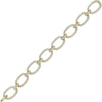 Diamond Eight Link Bracelet in 18K Yellow Gold by Charles Krypell