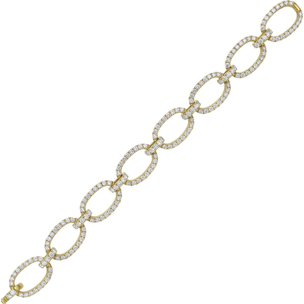 Diamond Eight Link Bracelet in 18K Yellow Gold by Charles Krypell