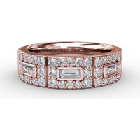 Diamond Fashion Band with Bezel-Set Baguette and Pavé-Set Round Diamonds by Fana - 0.72 Carat Total Diamond Weight
