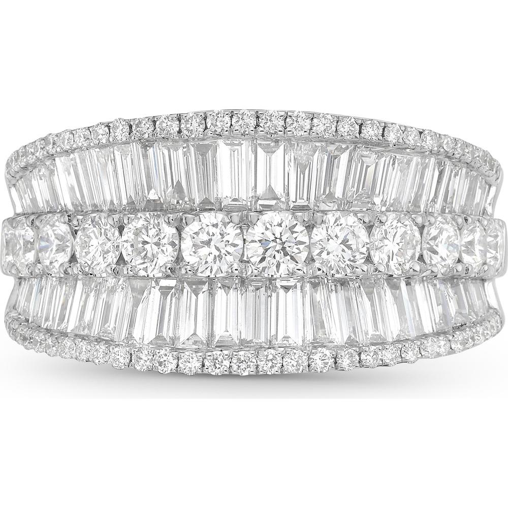 Diamond Five Row Signature Band Ring in 18K White Gold by Charles Krypell