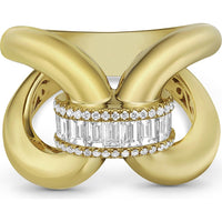 Diamond Gold Diamond Bridge Ring in 18K Yellow Gold by Charles Krypell