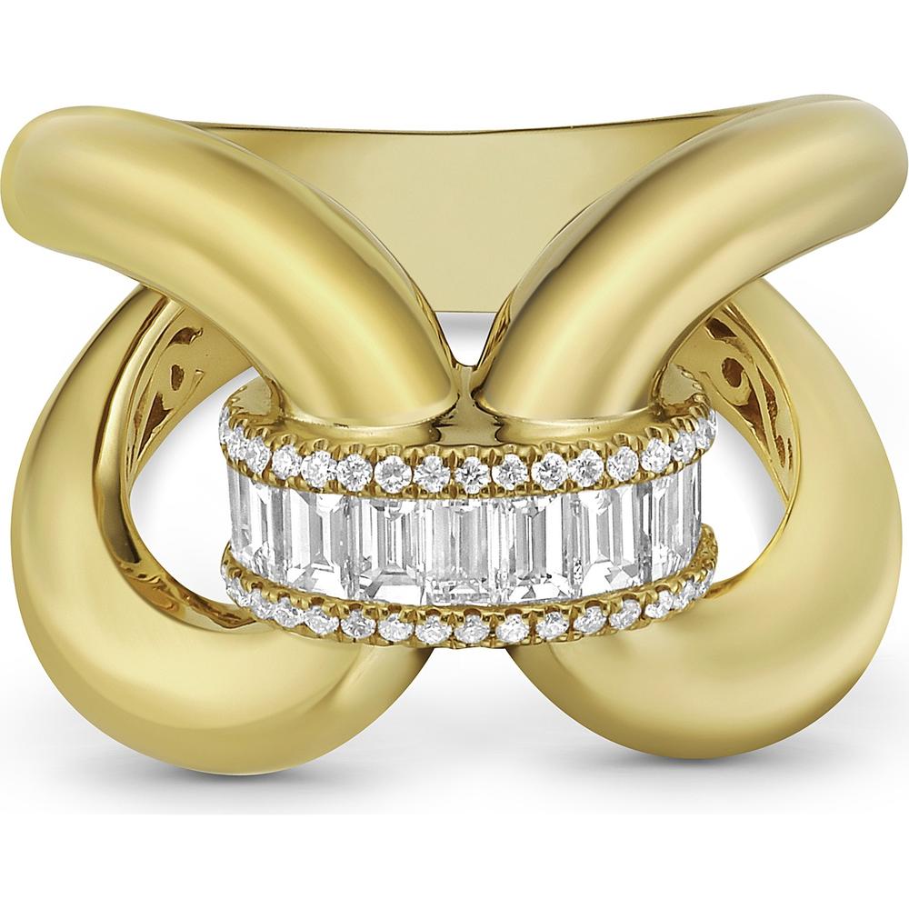Diamond Gold Diamond Bridge Ring in 18K Yellow Gold by Charles Krypell
