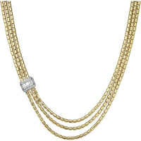 Diamond Gold Triple Drape Necklace in 18K Yellow Gold by Charles Krypell